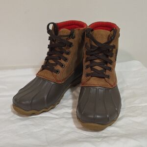 Sperry Men's Tan and Red Rain Boots